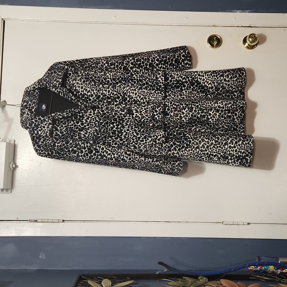 Black and white leopard print jacket